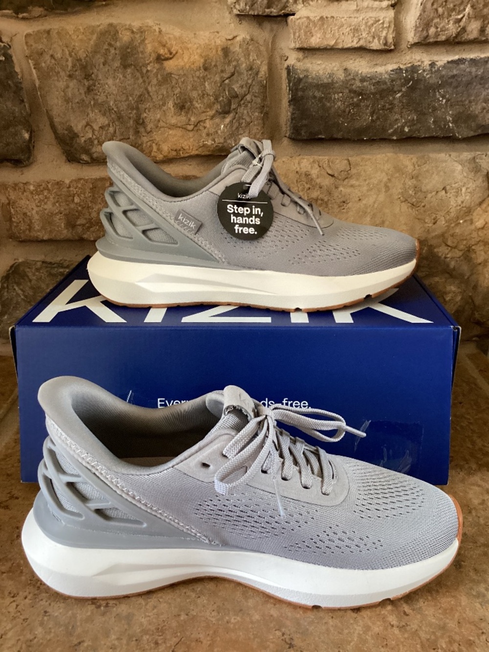 Kizik Athens 2 Women Size 8 Alloy Gray Hands Free Shoe‎ Sneaker New In Box